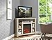 Price comparison product image WE Furniture Fireplace TV Stand, High-Grade MDF, Maple, One Size