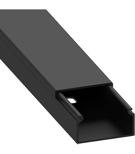 SCOS Kabelkanal Halbrund 60cm - Selbstklebender PVC Kabelkanal Graphit-Schwarz