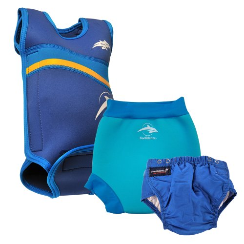 Konfidence Babywarma and Swim Nappies Set Blue Large - 9 to 12 Months