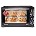 Produktbild Mini Backofen 45L mit 2x Backblech, Grillofen inkl. elektrischer Drehspieß, Pizza-Ofen mit Innenbeleuchtung, Umluft & Timer Funktion, Doppelverglasung, 2000 Watt + Rezeptheft
