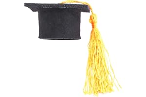 Amosfun Weinflasche Abdeckung Mini Doktor Bachelor Hut mit Quasten Flasche Deko Abschluss Party Deko Gastgeschenk (Gelb)