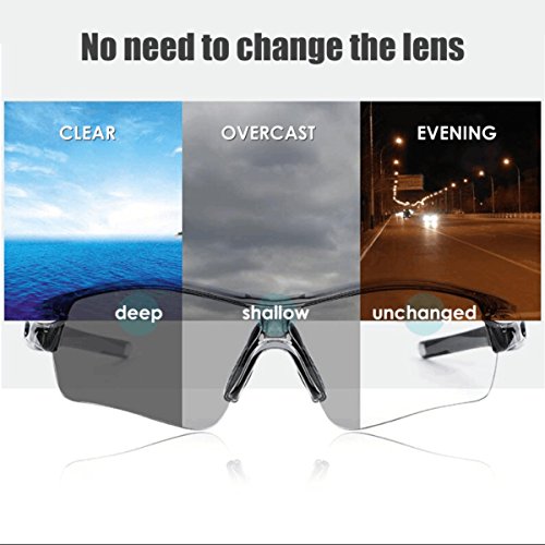 Fahrradbrille,CAMTOA UV Polarisiert Sonnenbrille farbige Radbrille mit 3 wechselbaren Gläser,Damen Herren Sport Brille Schutzbrille für Radfahren Mountainbike Laufen Angeln Golf Outdoor - 7