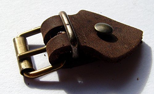 Lederriemen Set mit Schnalle Messing Nieten 5 Pack zum selber basteln 20 ,mm Farbe Braun - 3