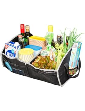 PEARL Kofferraum Organizer: Faltbare Kofferraumtasche, 2 Tragegriffe & Trennwand, 52 x 22 x 31 cm (Autotasche)