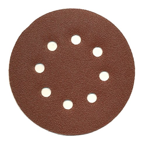 50 Stück Klett-Schleifpapier Ø 125 mm , Körnung 100 , Haft Schleifscheiben-Klett Exzenter-Schleifer 8 Loch, Korn 100 - 2