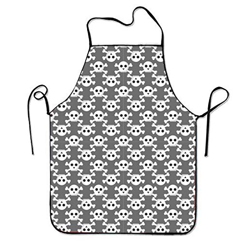 Easshorts Unisex Waterproof Aprons Fat Skull Kitchen Apron for Cooking Gardening