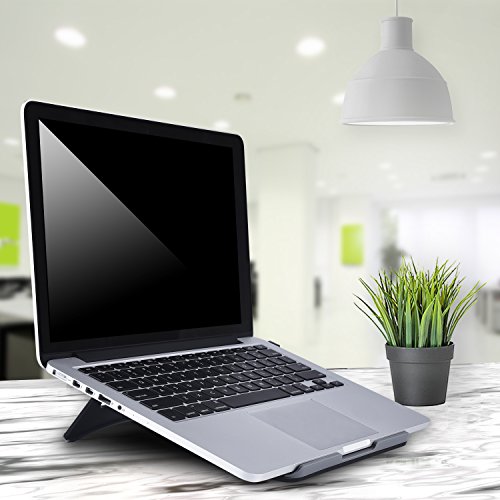 Paragala Universal Aluminium Laptop Ständer Ergonomischer Komfortabler Notebook Halterung Leichtklapp Computer Halter für Laptop Notizbuch iPad Tablet und Mehr (Schwarz) - 3