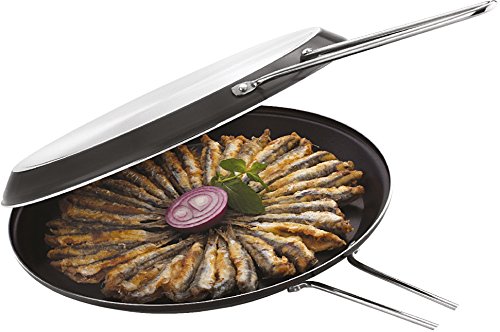 Dreh-Pfanne Doppel-Pfanne | Durchmesser 30 cm | Doppelseitige Wendepfanne | für Omlette Crépes Fisch | Designed in Deutschland