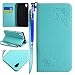 Produktbild FESELE Rose Blume Schutzhülle für [Sony Xperia XA1] Brieftasche Hülle Leder Tasche Flip Case Handyhülle mit Standfunktion und Magnetverschluss Muster, Sony Xperia XA1 Schmetterling Butterfly Rose Flower Strap Bookstyle Retro Flip Hülle Wallet Cover Kartenfach Ledertasche Leder-Mappen-Karten-Slot-Abdeckung für Sony Xperia XA1 + Blau Eingabestift Stylus Touch Pen-Grün