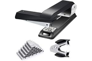 Hxiu Arm Stapler Swivel Stapler Rotating Stapler with Staple Remover and 2000 Pieces Staples/Can be Bound for 12 Pages Designed for Brochures, Newspapers, DIY, Handicraft Binding
