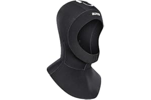 TrusMe Diving Hood 5MM Neoprene Wetsuit Dive Cap Keep Warm Durable Stretchable for Scuba Snorkeling Surfing Swimming Fishing Equipment Men And Women,Black,XL