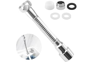 DAKLUNAR Elastyczne przedłużenie kranu, obracana o 360°, 14 cm przedłużacz kranu z filtrem do kuchni, perlator, oszczędność wody