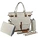 Produktbild Baby Diaper Bag by Canvas Stylish Tote with Changing Pad Insulated Bottle Holder and Stroller Straps for Women