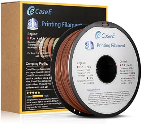 Case E PLA 1Kg 3D Filament for Printer and Pens, 1.75mm Diameter, Dimensional Accuracy +/- 0.03 mm，Multiple Colour for Choose (Coffee)