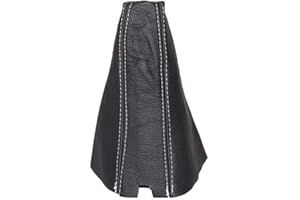 THE TUNING-SHOP The Tuning Shop Gear Gaiter Compatible with Land Rover Discovery 3 LR3 2004-2009 Black Leather White Stitching