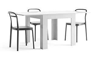 MOBILI FIVER, Table carrée Extensible, Eldorado, Blanc laqué Brillant, Made in Italy