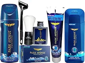 Park Avenue Cool Blue Mens Grooming Essential Kit (7 Items in the set)