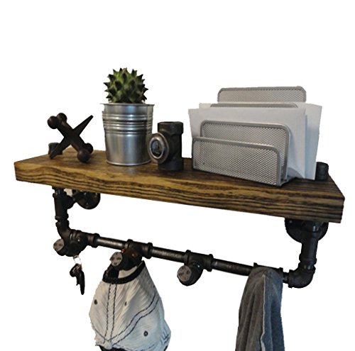 Preisvergleich Produktbild Organisieren Speicherschränke, Amerikanischer Art Retro- Rohrhaken-Dekorationszahnstange, Massivholzregalregale, Wandzahnstangen.