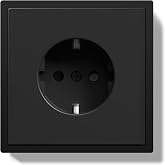 BSEEDLIFE Wall Plug, Schuko Recessed Socket 1 Gang, 16A, Frame for PC, Easy Installation, Folding Claws, 80 x 80 mm Black