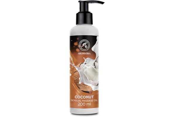Huile de Massage Sensuel Coco pour Couple - Huile Comestible 200ml - pour des Moments Sensuels - Mélange Naturel de Pépins de Raisin et Amande pour Homme et Femme