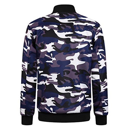 Preisvergleich Produktbild Amphia - Langärmlige Camouflage-Strickjacke für Herren - Herren Mode Casual langärmelige Camouflage Druck Reißverschluss Sport Jacke Mantel