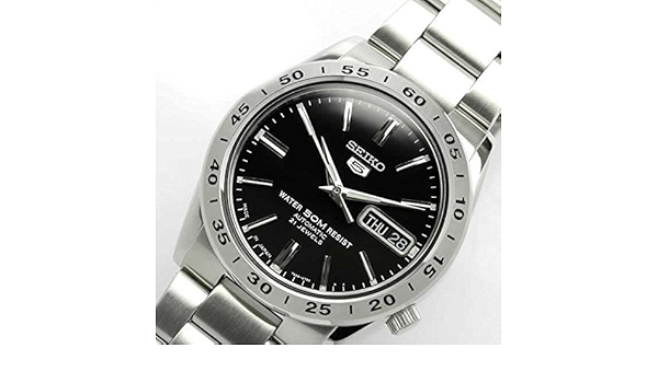 Seiko 5 Reverse Imports Japanese-Made Self-Winding Watches Snke01J1 Black ×  Silver Metal Belt : Amazon.fr: Montres