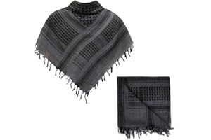 SHOPUKASA Cotton Shemagh Tactical Military Scarf Palestine Scarf Keffiyeh Head Neck Wrap gifts for Men & Women + Paper Bag