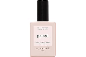 MANUCURIST • Top Coat Sunshine Green • vegansk topplack • 9-fri - upp till 69 % ekologiska ingredienser • tillverkad i Frankrike • 15 ml flaska