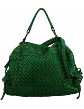 Bozana Bag Marie Grün green sheep Italy Designer Damen Ledertasche Handtasche Schultertasche Tasche Schafsleder...