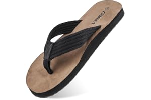 riemot Herren Flip Flops Sommer Zehentrenner Weich Badelatschen Strandschuhe mit Arch Support Sandalen Rutschfest Hausschuhe Pantoletten Gr.42-47