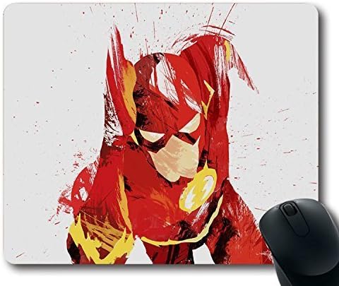 Custom Gaming Mouse Pad with Flash Speed Hero Illust Minimal Art Non-Slip Neoprene Rubber Standard Size 9 Inch(220mm) X 7 Inch(180mm) X 1/8 Inch(3mm) Desktop Mousepad Laptop Mousepads Comfortable Computer Mouse Mat