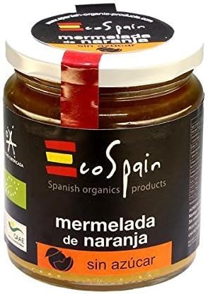 Organic sugarfree Orange jam with Agave Syrup. No preservatives or colorings. Gluten Free. Organic Product 275 Gr.