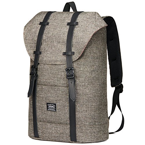 Rucksack Damen Herren Vintage KAUKKO Reiserucksack Studenten Rucksack Laptop Rucksack f  r 14  Notebook L  ssiger Daypacks Schultaschen f  r Wandern R