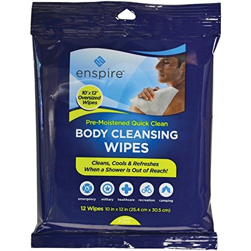 Enspire Body Cleansing Wipes (12 Pack), 10" x 12"
