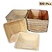 Produktbild Einweg Palmblatt Schalen 50 Stück - 14 x 14cm Biologisch Abbaubare Quadratische Palmblatt-Teller - Einweggeschirr für Picknick, Hochzeit, Party, Camping - Umweltfreundliche Schüsseln für Salat