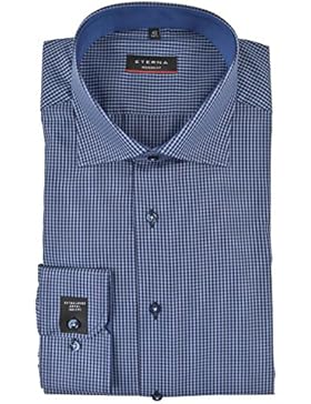 ETERNA Modern Fit Hemd extra langer Arm Karo dunkelblau AL 68