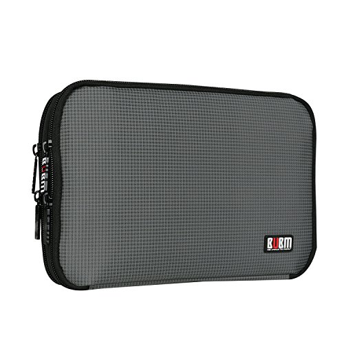 BUBM Reisetasche Praktische Handtasche mit Doppelschicht Tasche Organisator/elektronisches Zubehör wie Ipad Mini (die mittlere Größe, Grau) - 2