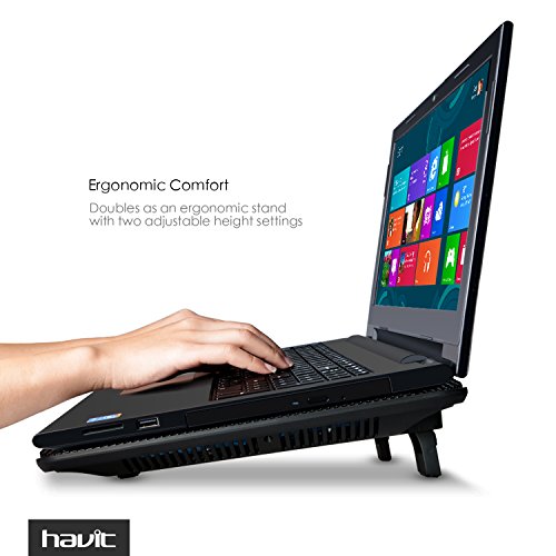 HAVIT Laptop K  hler Cooling Pad Lap  K  hlmatte f  r 15 6-17 Zoll Notebook  Laptop  3 Ventilatoren   F2056 