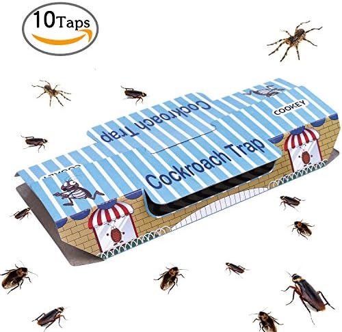 Yooyee Cockroach Traps for Home Pest Control Kill Roaches Ants Spiders and Other Bugs Insects with Bait Included, Non-Toxic and ECO-Friendly - 10 Pack