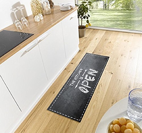 Küchenläufer / Küchenmatte / Dekoläufer für Küche und Bar / Teppich / Läüfer / Läufer / waschbare Küchenläufer / Küchendeko Modell ,,COOK & WASH – the Kitchen is open – “ Größe ca. 50 x 150 cm / Maschinen waschbar auf 30 grad - 3
