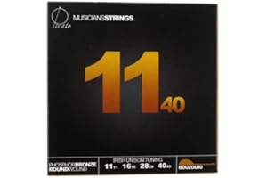 Picato 96581 irlandais Unison Tuning Bronze phosphoreux Loop End bouzouki 11–40 Cordes, Lot de 8 pièces