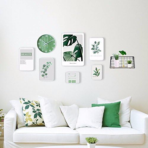 WOneww Photo Wall With Clocks Background Painting Combination Photo Frame Simple Modern Restaurant Creative Personality Bedroom Decoration Wall,