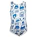 FIXONI - Body Baby Boy Sleeveless Dog, white-blue - 68weiß-blau