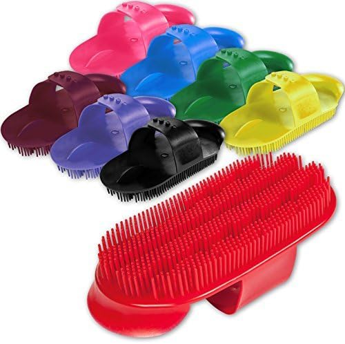 Large Purple Plastic Curry Comb with Adjustable Strap for Horse Pony Grooming Care
