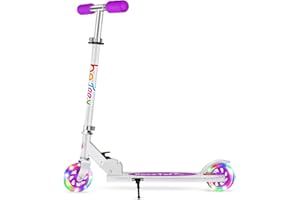 BELEEV V1 Patinete de 2 Ruedas para Niño Niña 3-12 Años, Plegable Patinete Infantil con LED Luces, 4 Altura Ajustable, Scooter Patinete Ligero con Marco Resistente