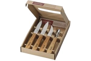 Coffret Opinel - Les Essentiels du Cuisiner - 3 Couteaux de Cuisine N 112 + 1 Eplucheur