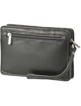 Rimbaldi® - Handgelenktasche für den Mann aus weichem, hochwertigem Rind-Nappaleder in Schwarz