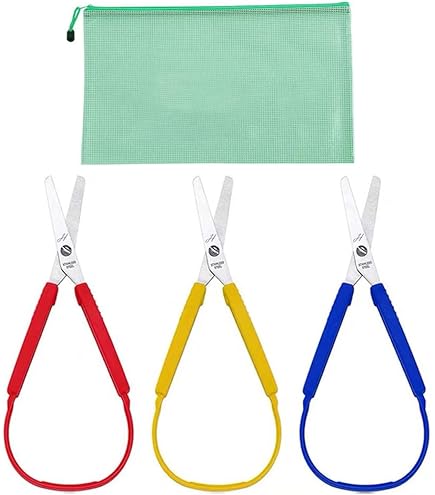 Qaestuan 7 Pcs Ciseaux Pour Enfants, Ciseaux Enfant Avec Anneaux