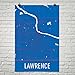 Produktbild Modern Map Art Lawrence Poster, Lawrence Kunstdruck, Lawrence Wall Art, Lawrence Karte 24" X 36"