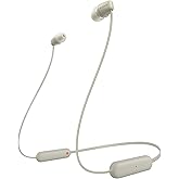 Sony kabellose WI-C100 In-Ear-Kopfhörer (bis zu 25 Stunden Akkulaufzeit, optimiert für Sprachassistenten, integriertes Mikrof